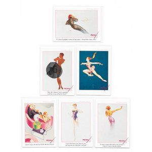 (6) 1994 George Petty Pin-Up Girls Red Head Trading Card Lot Beauty Art